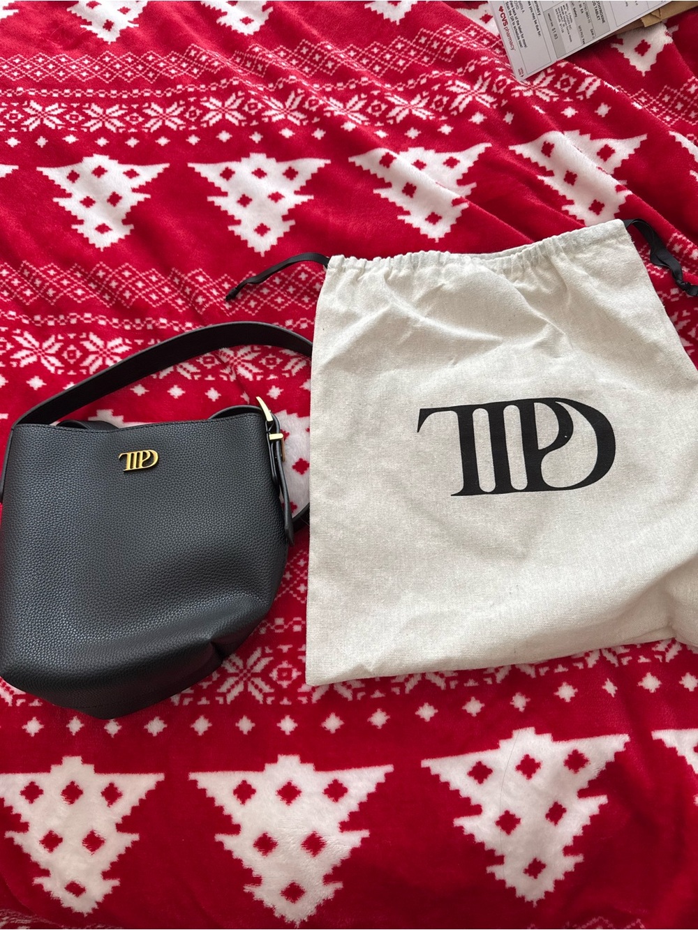 Taylor Swift TTPD Black Leather Crossbody Bag -